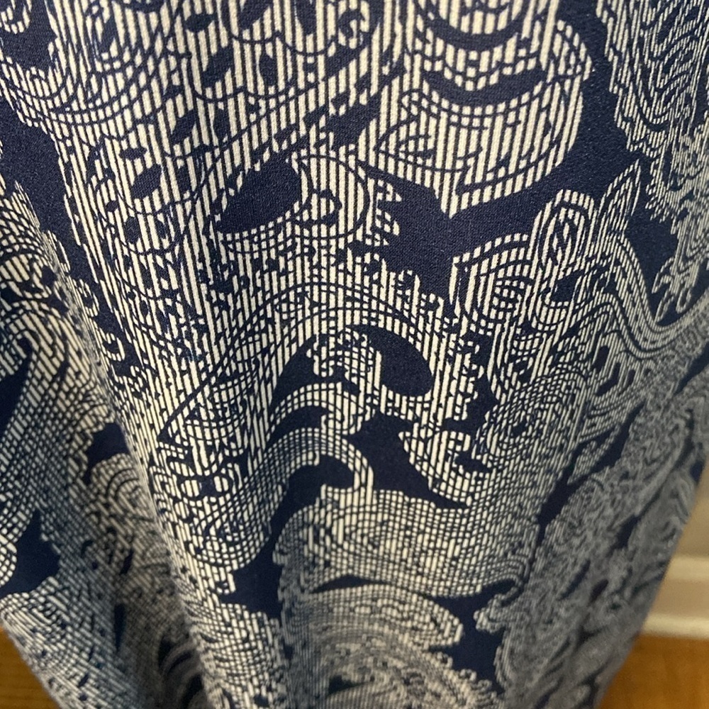 Michael Michael Kors Short Sleeve Paisley Dress Navy Blue L - Picture 3 of 7